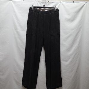 Final Touch Boho Wide Leg Distressed Black Pants